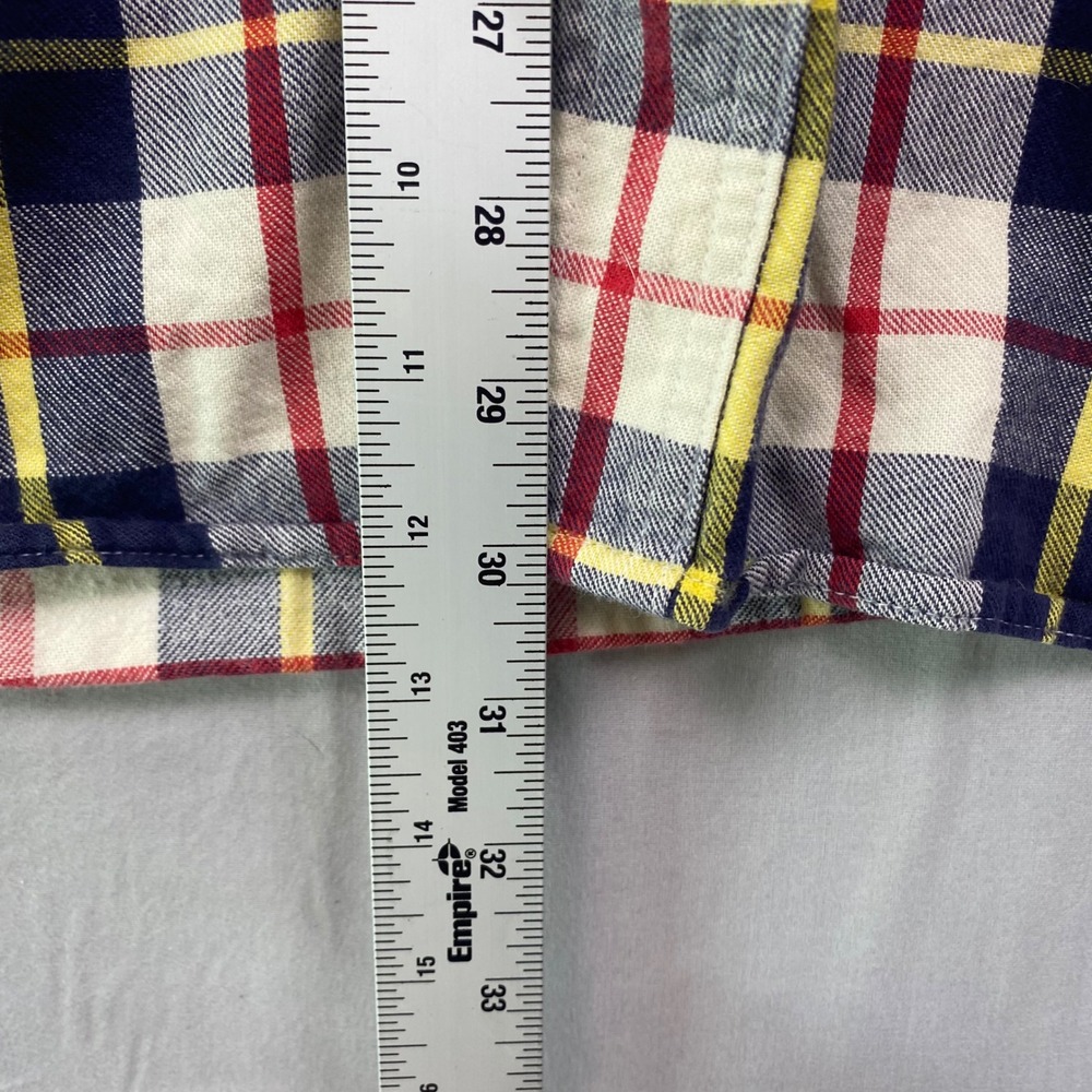 L.L. LL Bean Scotch Plaid Flannel Shirt Mens XL Tall Blue Red Yellow Button Down - Picture 10 of 13
